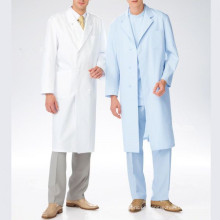 Branco ou cor tingida de tecido uniforme médico